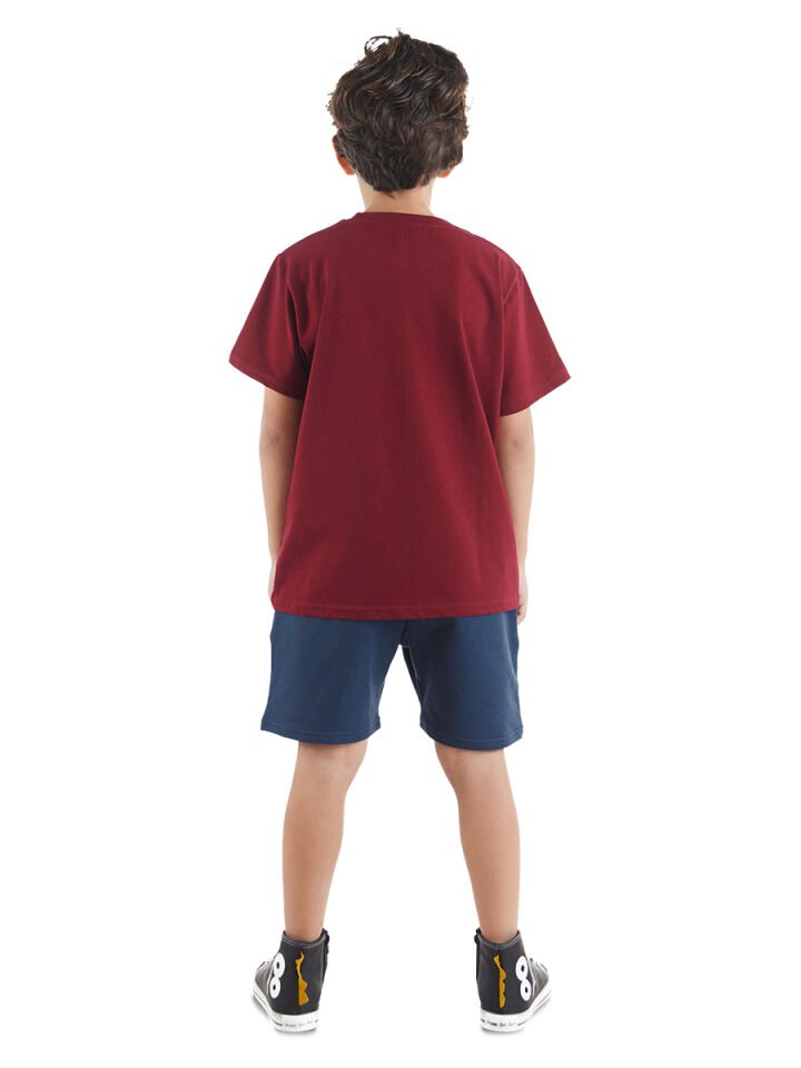 Crusher Erkek Çocuk T-shirt Şort Takım 6 Y - Bordo, Lacivert