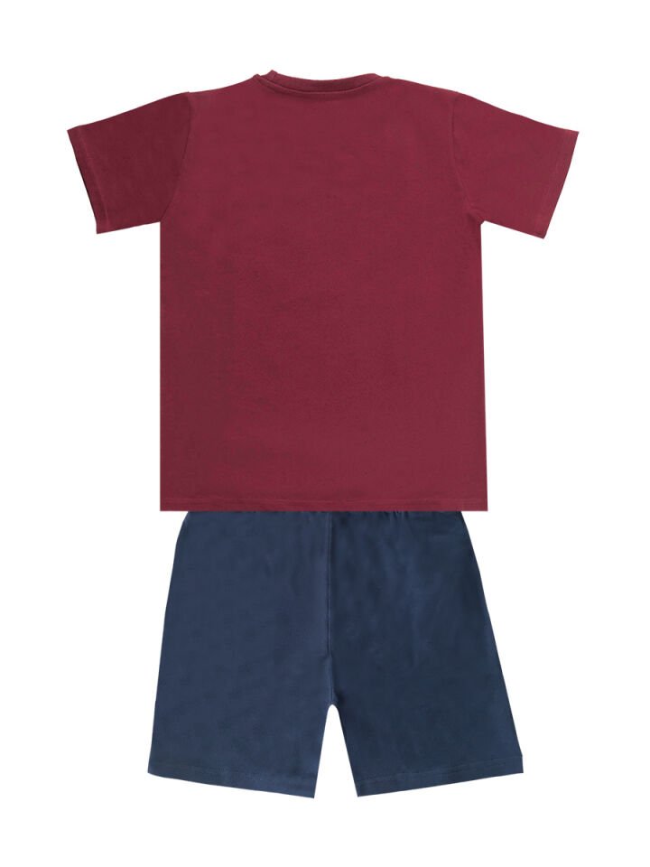 Crusher Erkek Çocuk T-shirt Şort Takım 6 Y - Bordo, Lacivert
