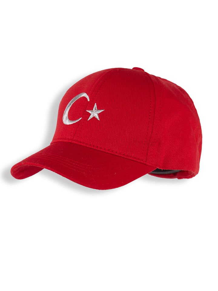 Unisex Çocuk Ay Yıldız Bayrak Kırmızı Şapka