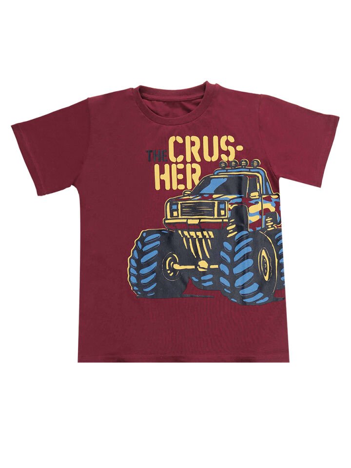 Crusher Erkek Çocuk T-shirt Şort Takım 7 Y - Bordo, Lacivert