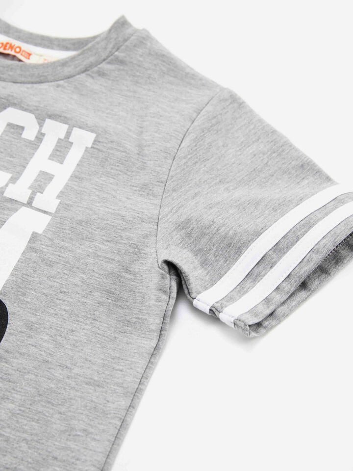 Beach Gym Erkek Çocuk T-shirt Şort Takım 8 Y - Gri, Siyah