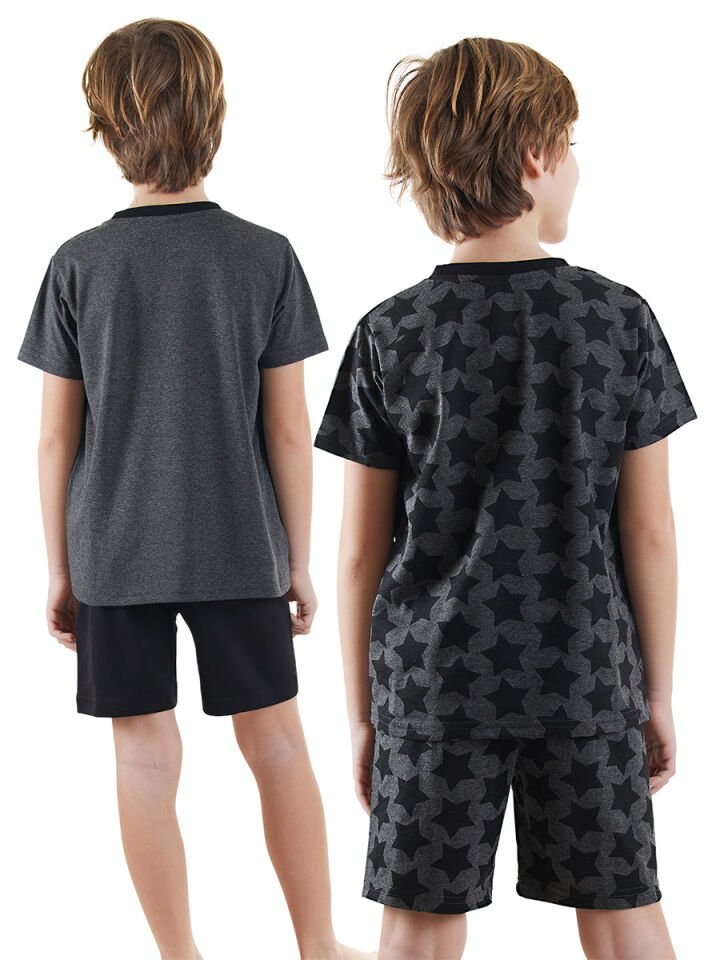 Yıldızlı Dino Erkek Çocuk 2'li Pijama Takım 6 Y - Antresit