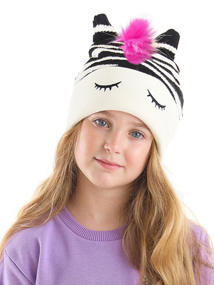 Zebra Kız Çocuk Triko Bere