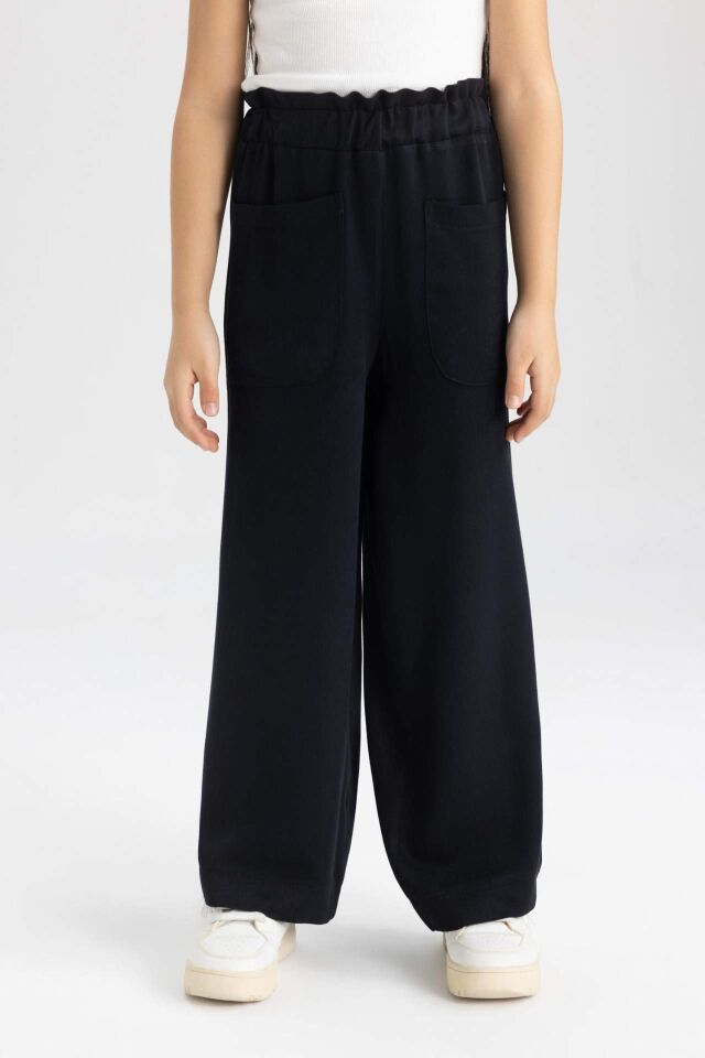 Kız Çocuk Wide Leg Geniş Paça Viskon Pantolon