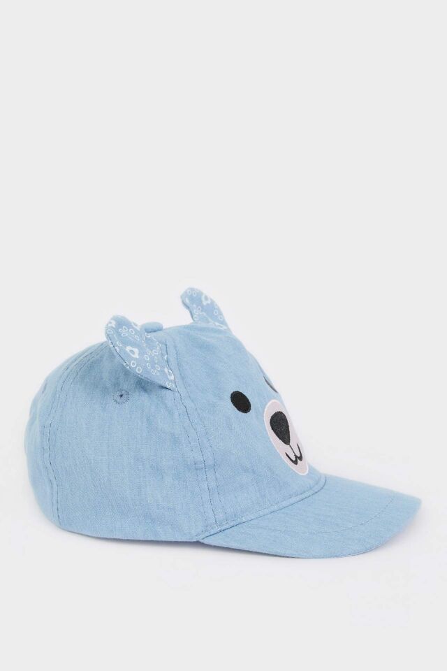 Erkek Bebek Nakışlı Jean Görünümlü Cap Şapka