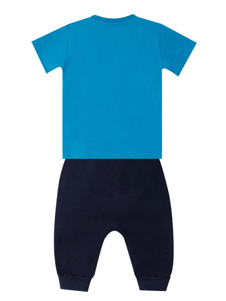 Astronot Erkek Çocuk T-shirt Kapri Şort Takım 8 Y - Mavi