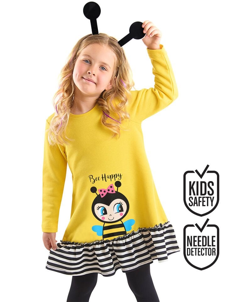 Arı Sarı Kız Çocuk Elbise