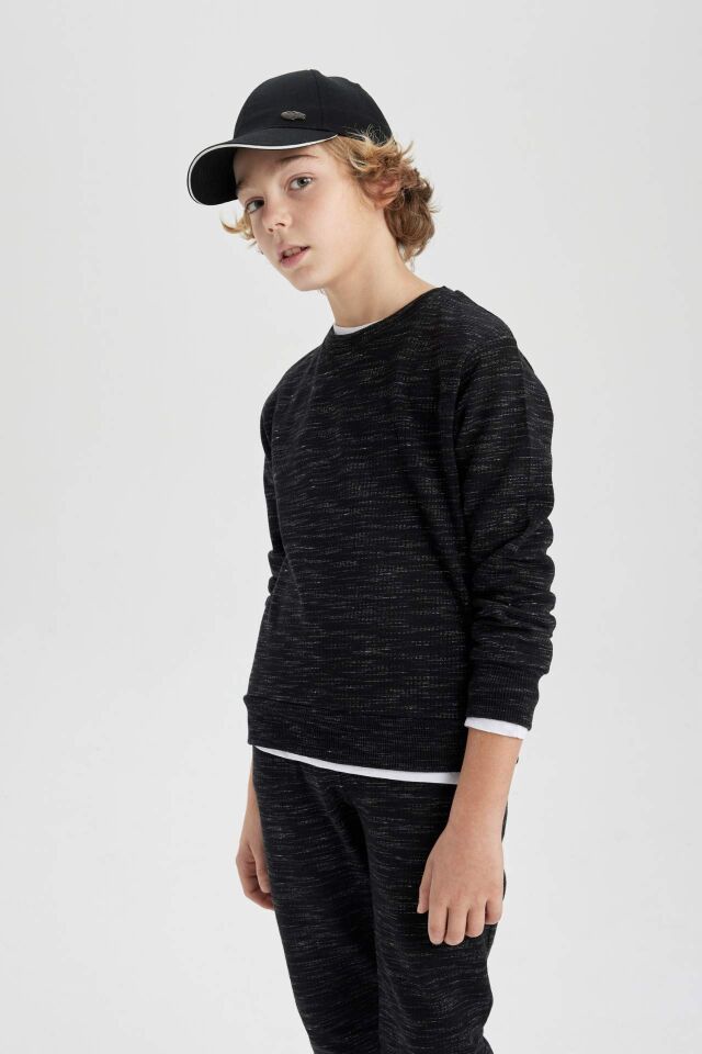 Erkek Çocuk Bisiklet Yaka Sweatshirt