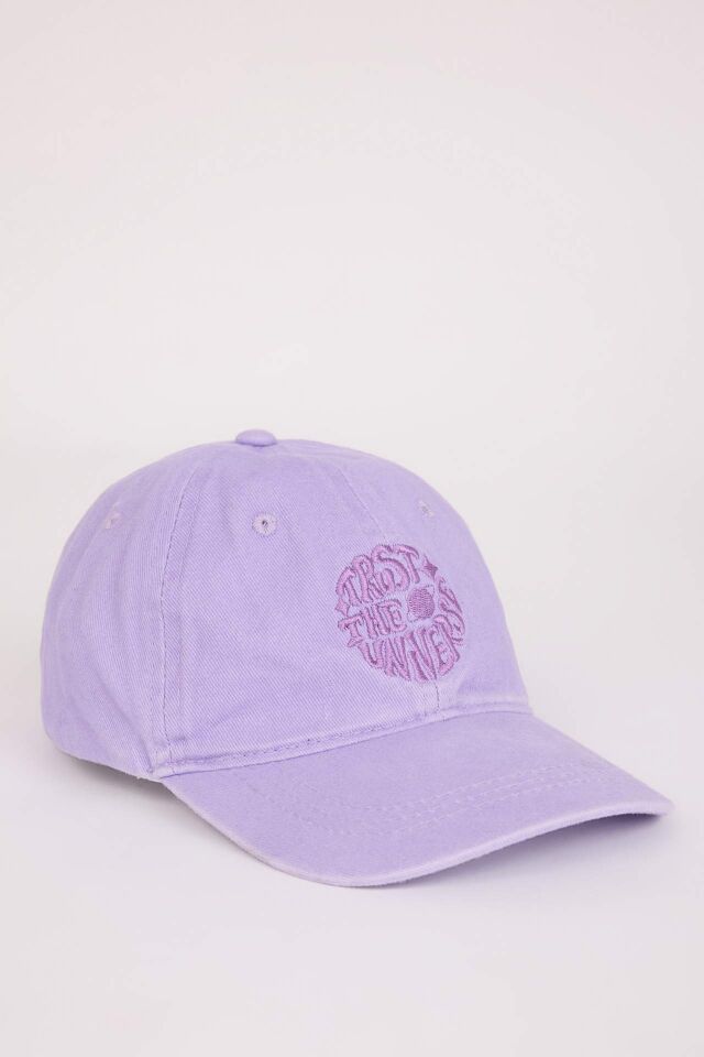 Kız Çocuk Nakışlı Jean Cap Şapka