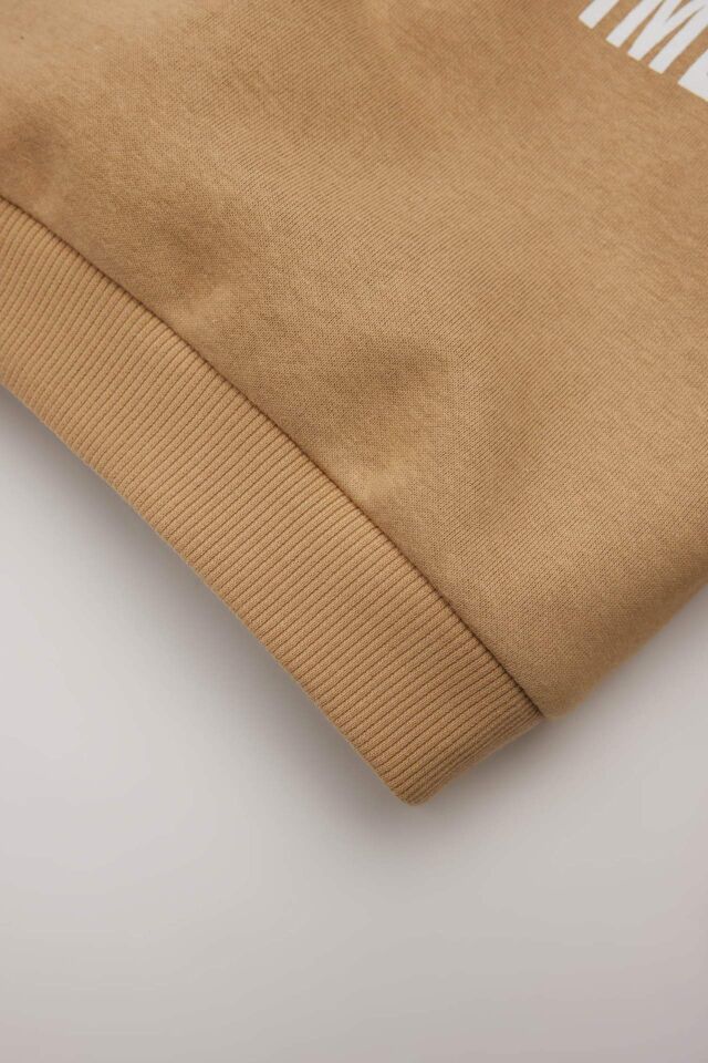 Erkek Bebek 2'li Takım Bisiklet Yaka Baskılı Sweatshirt Beli Lastikli Eşofman Altı