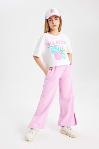 Kız Çocuk Wide Leg Geniş Yırtmaçlı Paça Pantolon
