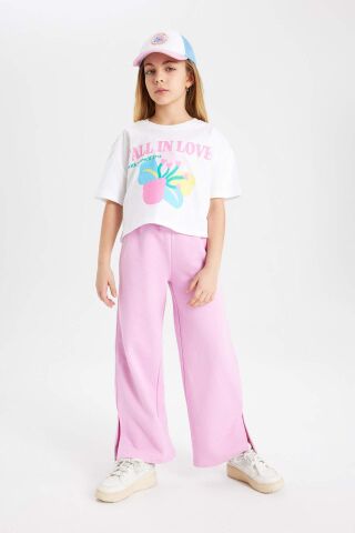 Kız Çocuk Wide Leg Geniş Yırtmaçlı Paça Pantolon