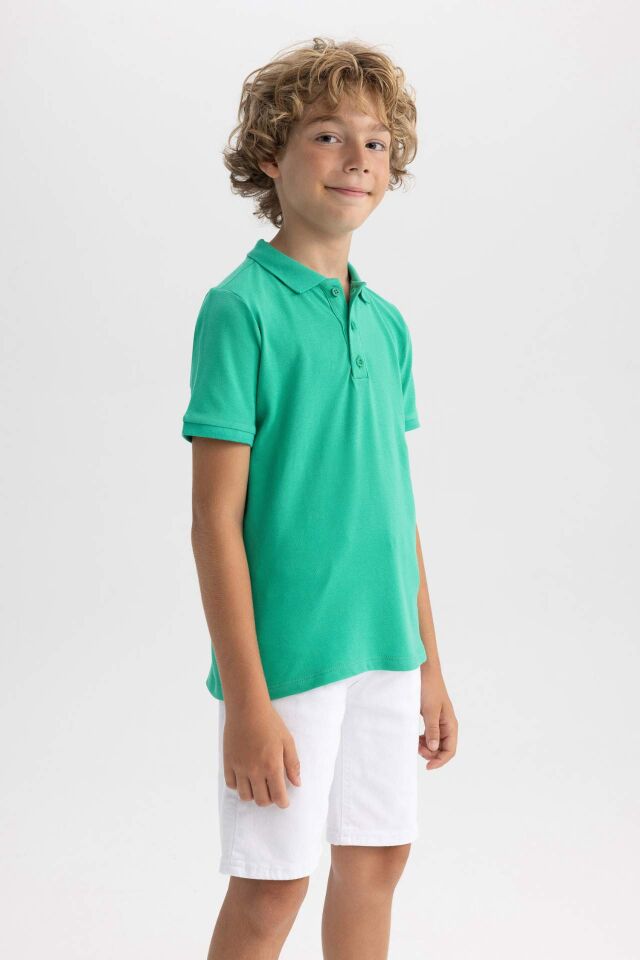 Erkek Çocuk Pike Kısa Kollu Basic Düz Polo Tişört