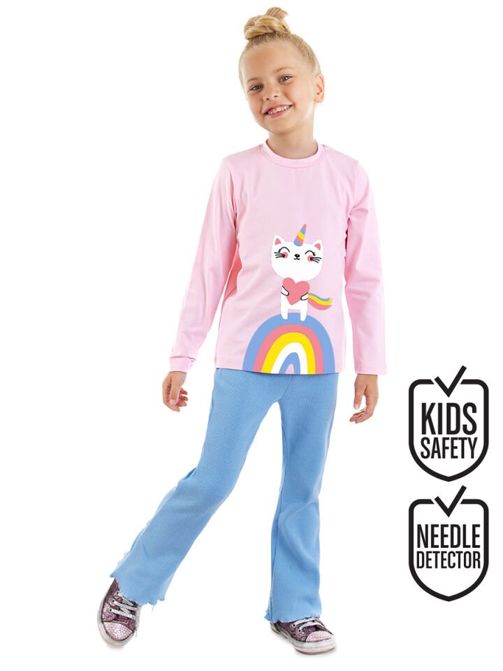 Catcorn Kız Çocuk T-shirt Pantolon Takım 6 Y - Pembe