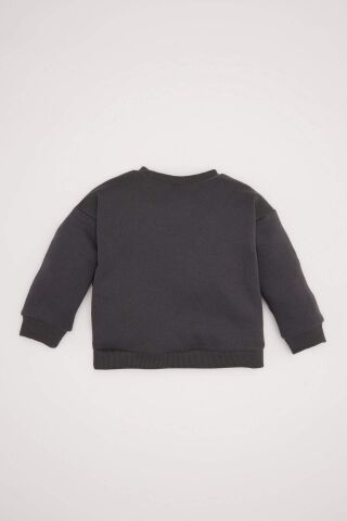 Kız Bebek Bisiklet Yaka Fiyonklu Sweatshirt
