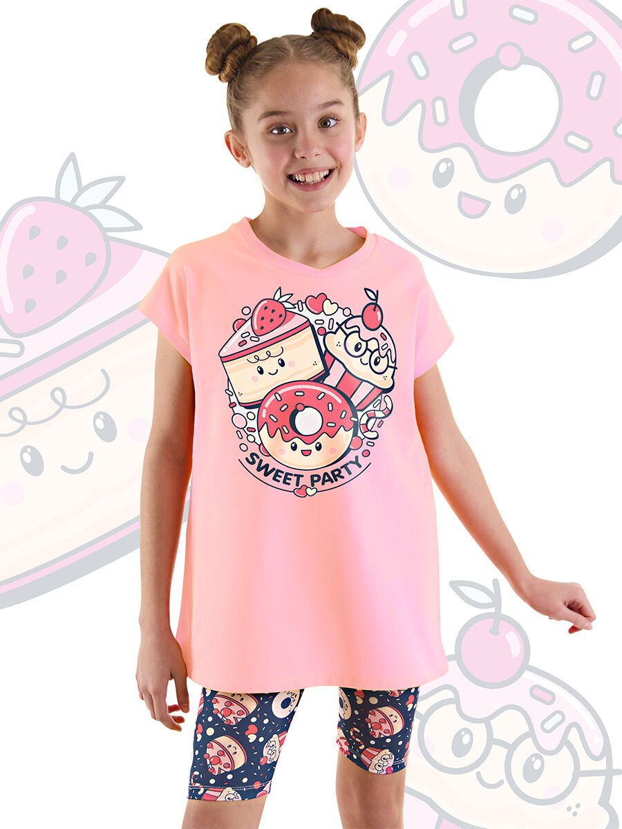 Sweet Party Kız Çocuk Tunik Tayt Takım 4 Y - Pembe