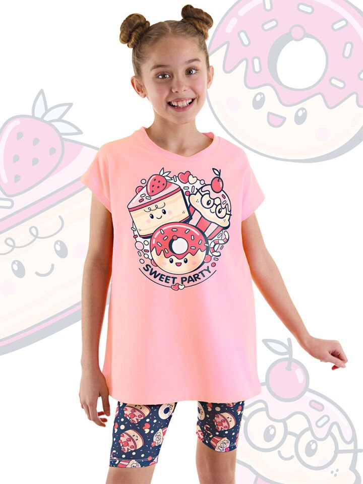 Sweet Party Kız Çocuk Tunik Tayt Takım 4 Y - Pembe