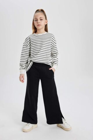 Kız Çocuk Wide Leg Geniş Yırtmaçlı Paça Pantolon