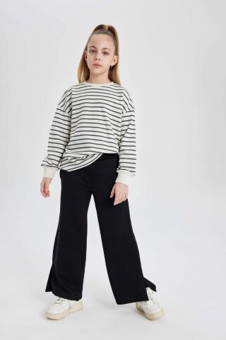 Kız Çocuk Wide Leg Geniş Yırtmaçlı Paça Pantolon