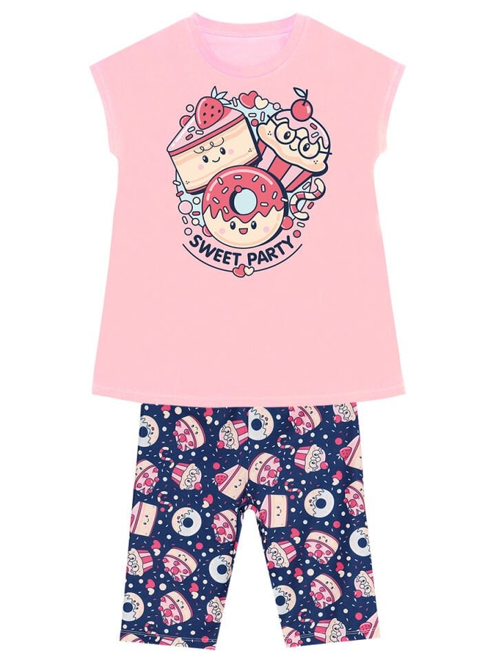 Sweet Party Kız Çocuk Tunik Tayt Takım 5 Y - Pembe