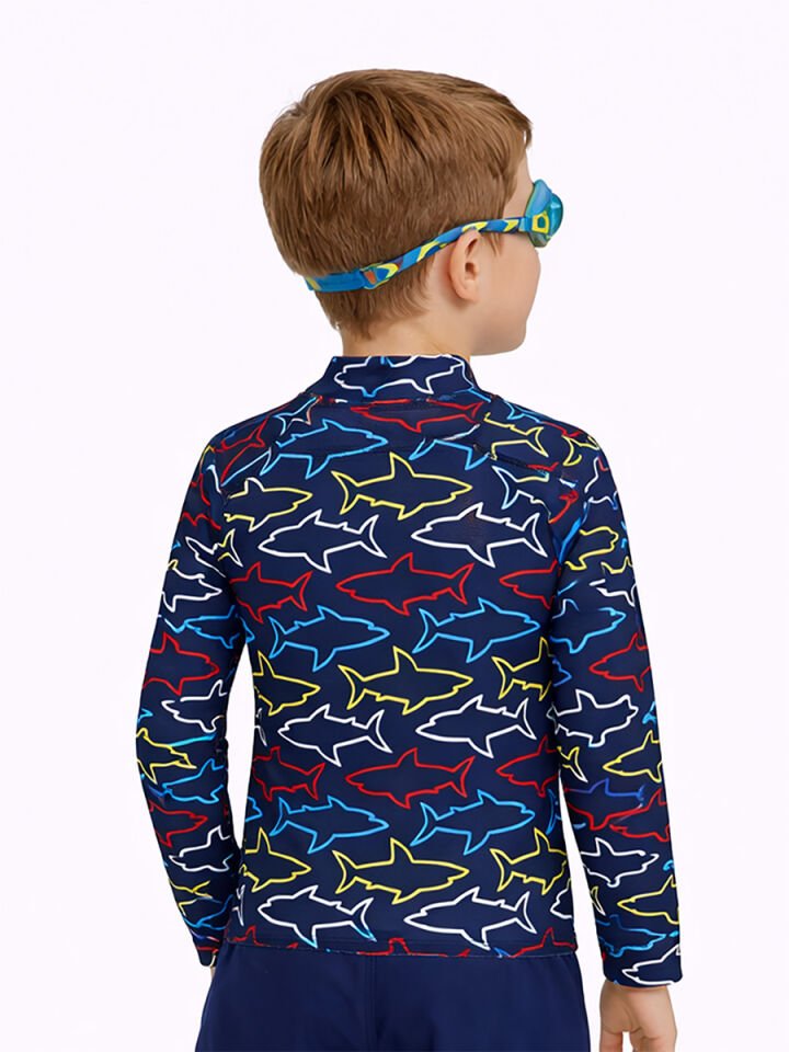UV Korumalı Köpekbalığı Erkek Çocuk Mayo T-shirt