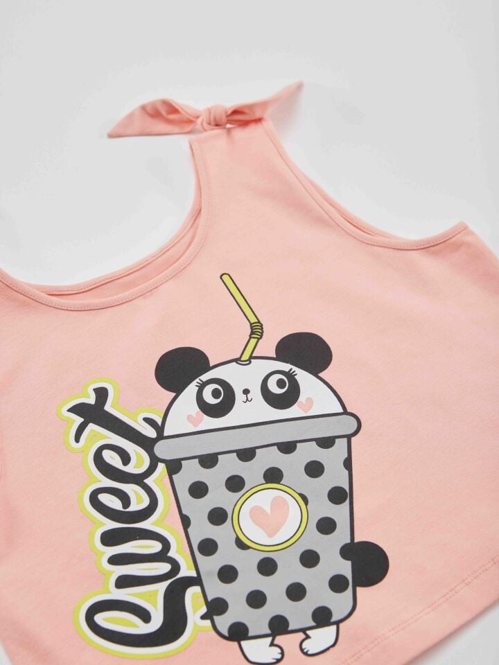 Panda Milkshake Kız Çocuk T-shirt Etek Takım