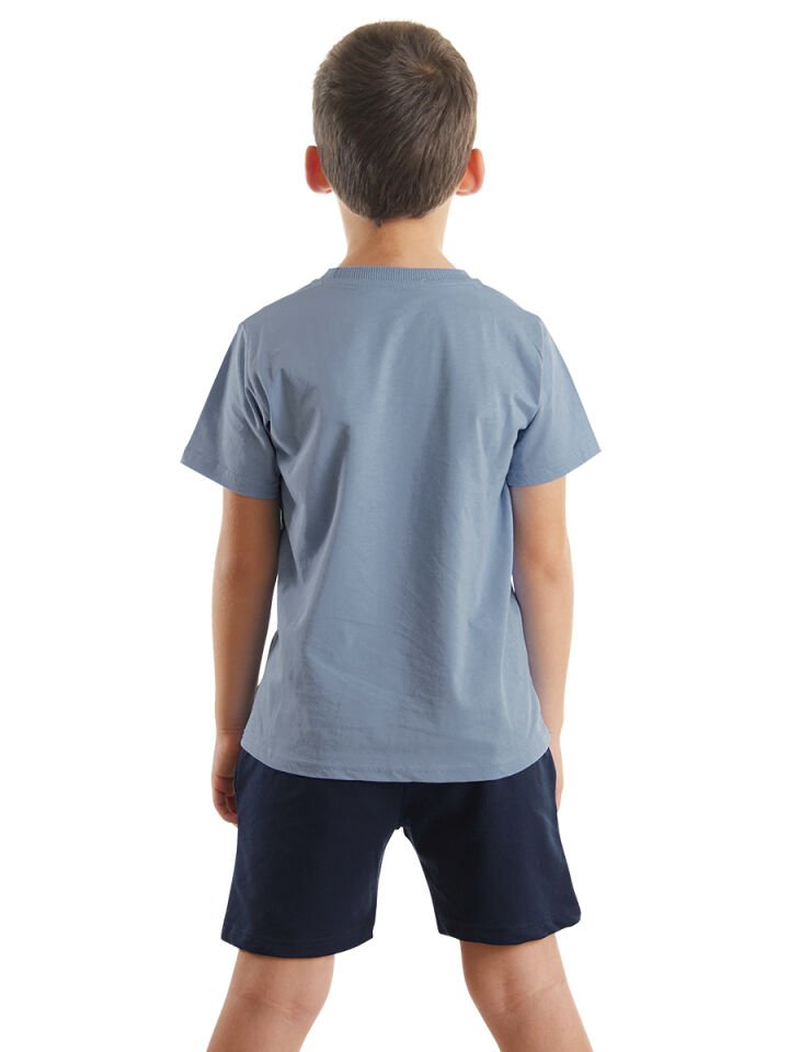 Kepçe İşte Erkek Çocuk T-shirt Şort Takım 6 Y - Mavi