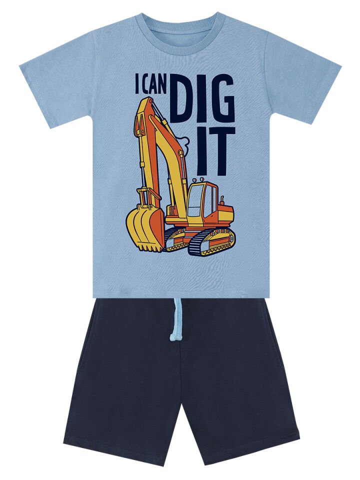 Kepçe İşte Erkek Çocuk T-shirt Şort Takım 6 Y - Mavi