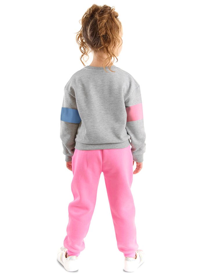 Rainbow Cat Kız Çocuk Alt-Üst Eşofman Takım 5 Y - Gri, Pembe