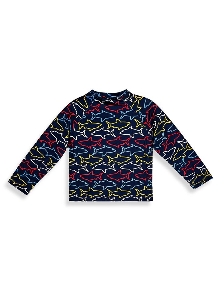 UV Korumalı Köpekbalığı Erkek Çocuk Mayo T-shirt 1Y - Lacivert